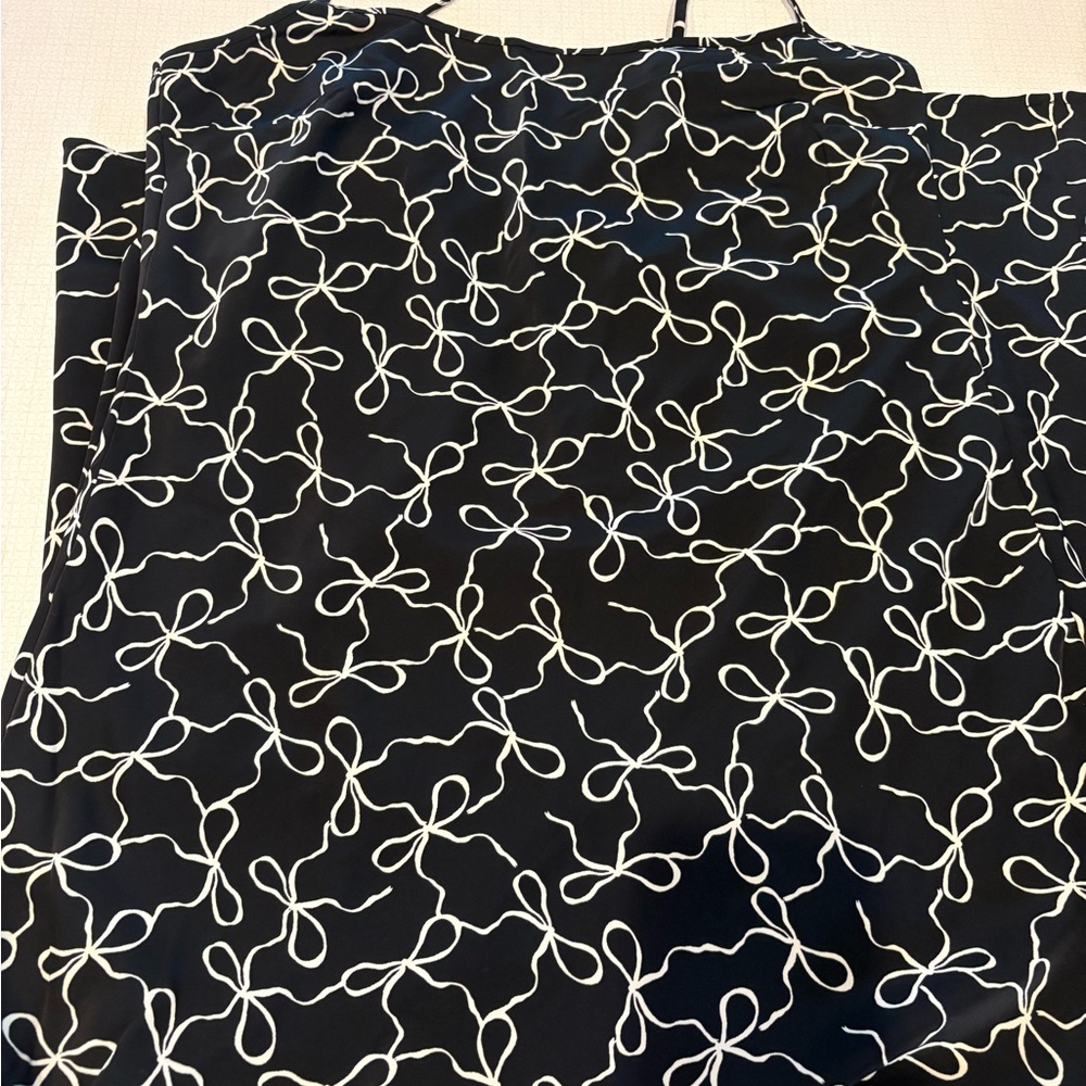 Abercrombie & Fitch Black Slip Dress with White Bow Print